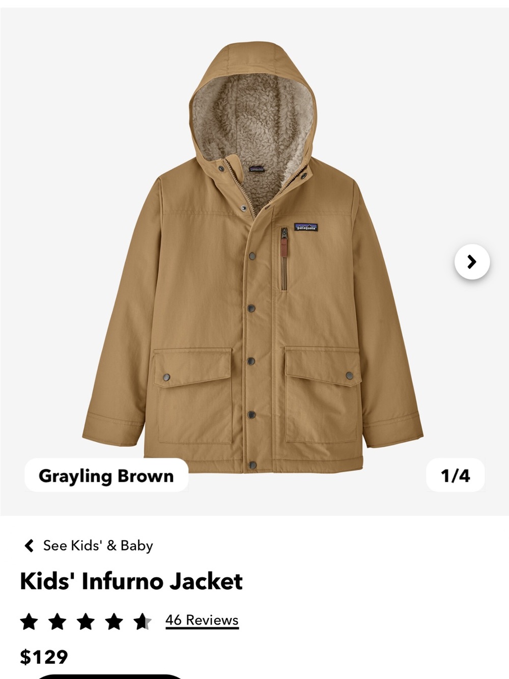 Patagonia Kids Infurno Jackey